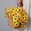Axyaa Wicker Hanging Basket Wall Planter Handmade Rattan Flower Home Garden Wedding Decor