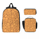 Axyaa Winnie Pooh Backpack Set with Lunch Box, Pencil Boxes for Kids