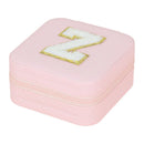 Axyaa Sequin Letter Jewelry Box with Mirror - Cute Portable Organizer Gift