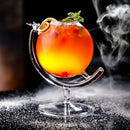Axyaa 11oz Cocktail Glasses Set with Straw - Globe Shape Design for Drinks