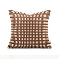 Axyaa Hand-Woven Leather Pillow & Cushion Set in Orange Coffee Color