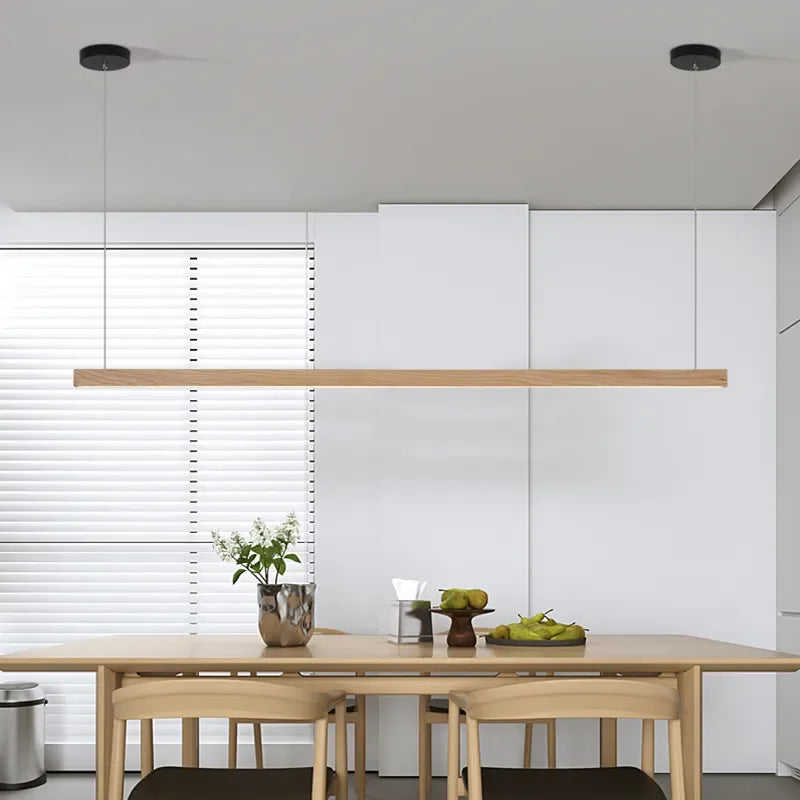 Axyaa Wooden Pendant Lamp with Remote Control Dimming - Elegant Kitchen Island Chandelier