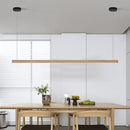 Wooden Pendant Lamp Remote Control Dimming by Axyaa - Stylish Chandelier for Kitchen Island & Dining Room