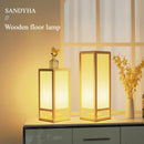 Axyaa Japanese Solid Wood LED Floor Lamp for Living Room Bedroom Tea Table Lighting