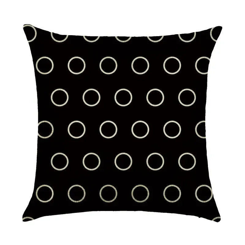Axyaa Abstract Geometry Linen Pillowcase 45*45cm Square Home Sofa Decor Cover
