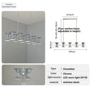 Axyaa Silver Horn Chandelier: Bauhaus Chrome Pendant Lights with 8/10 Heads for Home Decor