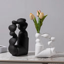 Axyaa Geometric Twisted Abstract Ceramic Vase for Stylish Home Decor