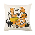 Axyaa Halloween Letter-Print Pillowcase Cojines for Home Sofa Decor