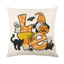 Axyaa Halloween Letter-Print Pillowcase Cojines for Home Sofa Decor