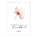 Botanical Leaves Islamic Quote Canvas Painting Pink Flower Wall Art by Axyaa