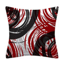 Axyaa Red Geometric Pillowcase Abstract Pachwork Cushion Cover Square Home Decor