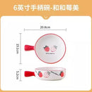 Axyaa Ceramic Noodle Bowl with Handle, Personal Tableware, Soup Plate