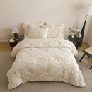 Axyaa Luxe Pleated Duvet Set with Ruffled Pillowcases - Soft, Breathable, Luxurious Bedding