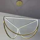 Axyaa Semi-Circular LED Pendant Light - Stainless Steel Chandelier for Home and Hotel