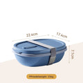 Axyaa Two-Compartment Portable Lunch Box with Detachable Salad Cup.