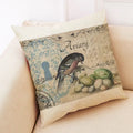 Axyaa Retro Flower Bird Linen Pillowcase Car Seat Cushion Cover Living Room Sofa