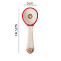 Axyaa Cute Girl Heart Ceramic Tableware Set, Red Mushroom Design, Single Handle Bowl