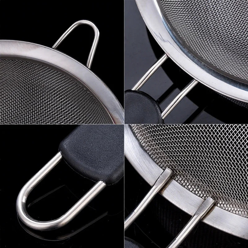 Axyaa Stainless Steel Flour Sifter with Handle - Kitchen Strainer Gadget