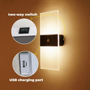 Axyaa Wireless LED Wall Lamp USB Rechargeable Bedroom Sconce