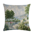 Axyaa Flower Pattern Cushion Cover Cotton Linen Throw Pillow Case for Home Sofa Decor