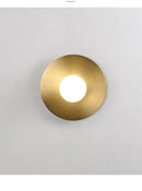 Axyaa Round LED Wall Lamp Gold/Black, Home Lighting Fixture for Living Room, Stair Light