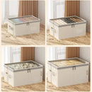 Axyaa Large Foldable Clothing Storage Box with Zipper Lid