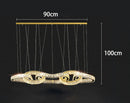 Axyaa Crystal Chandeliers: Modern LED Ceiling Hanging Lights for Living Room