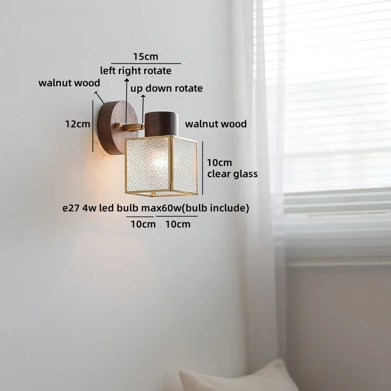 Axyaa White Glass LED Wall Light Pumpkin Stairs Modern Nordic Decor Bedside Lamp