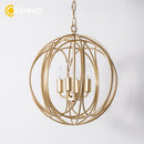 Axyaa Gold Globe Cage Pendant Light Chandelier for Living Room & Dining Room