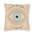 Evil Eye Black Art Cushion Cover Mystery Spirit Pillowcase by Axyaa