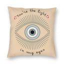 Evil Eye Black Art Cushion Cover Mystery Spirit Pillowcase by Axyaa