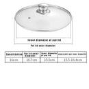 Axyaa Tempered Glass Pot Lid with Stainless Steel Rim - Shatter-Proof Round Chef Cover