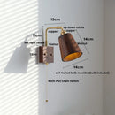Axyaa Walnut Wood LED Wall Sconce Pull Chain Rotate Vanity Light