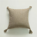 45x45cm Yellow Linen Cushion Cover Boho Chic Decorative Throw Pillow Cover for Sofa - Axyaa