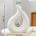 Axyaa Silver Ball Ceramic Vase for Elegant Room Decor