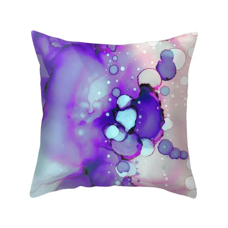 Axyaa Blue Purple Polyester Pillow Case Throw Pillow Cover