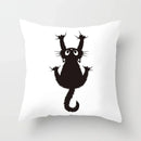Skull Cat Black Pillowcase 45x45cm Home Decor for Sofa & Car - Axyaa