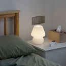 Axyaa Retro Mushroom Glass Table Lamp with USB, Luxurious Bedside Night Light