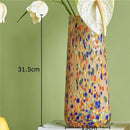 Axyaa Glass Vase with Artificial Flowers for Desk Decoration and Room Aesthetic