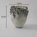 Axyaa Porous Edge Ceramic Vase, Desk Decoration, Flower Arrangement, Room Aesthetic Decor