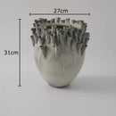 Axyaa Porous Edge Ceramic Vase, Desk Decoration, Flower Arrangement, Room Aesthetic Decor