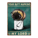 Axyaa Funny Butt Napkins Poster for Home Hotel Cafe Decor