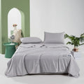 Axyaa Solid Color Tencel Cool Silk Washable Quilt Double Bed Four-Piece Set