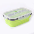 Axyaa Silicone Lunch Box Spoon Portable Bento Container 900ml