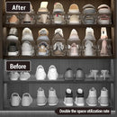 Axyaa Double-layer Adjustable Shoe Slots Cabinet for Closet Organization
