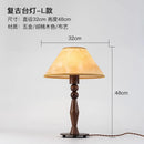 Axyaa Retro Walnut Desk Lamp with Pleated Shade