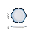 Axyaa Flower Shape Ceramic Plate for Desserts, Cakes, Pasta, Sushi - Molecular Cuisine Tableware
