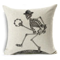 Axyaa Bone Cartoon Cushion Cover - Halloween Themed Decorative Pillow Case