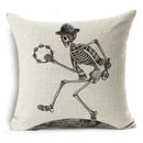 Axyaa Bone Cartoon Cushion Cover - Halloween Themed Decorative Pillow Case