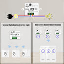 Axyaa Wireless RF 433Mhz Wall Switch 1/2/3 Gang LED Panel Remote Control 10A 100-240V
